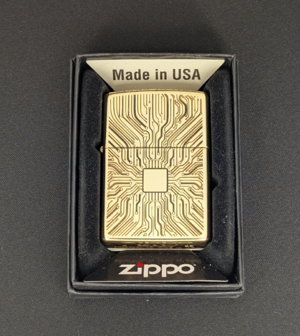 Monogram Circuit Board Zippo | Deep Engraved Brass Lighter