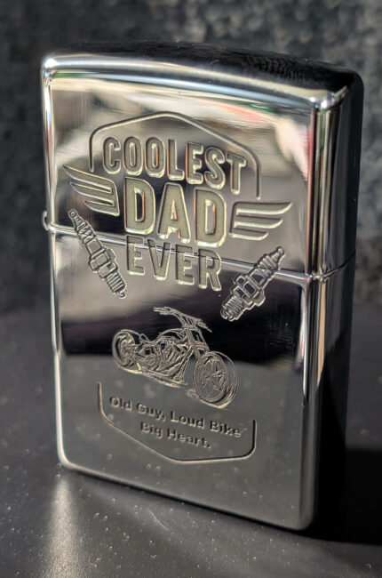 Coolest Dad Ever – Custom Chrome Zippo Lighter