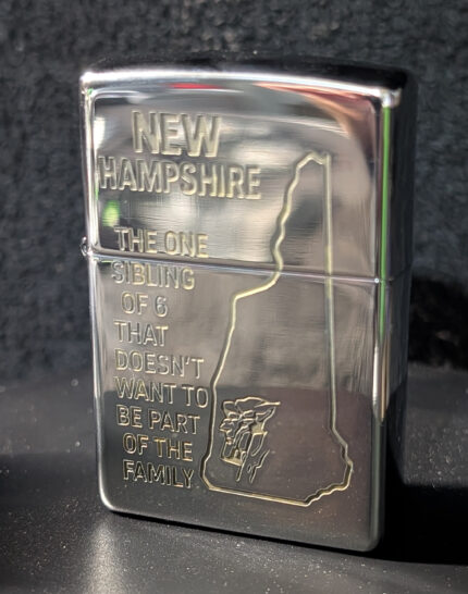 New Hampshire Rebel Chrome Zippo – “The One Sibling of 6” Engraving