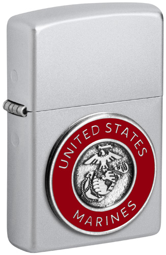 U.S. Marines Satin Chrome Emblem Attached, model 48974